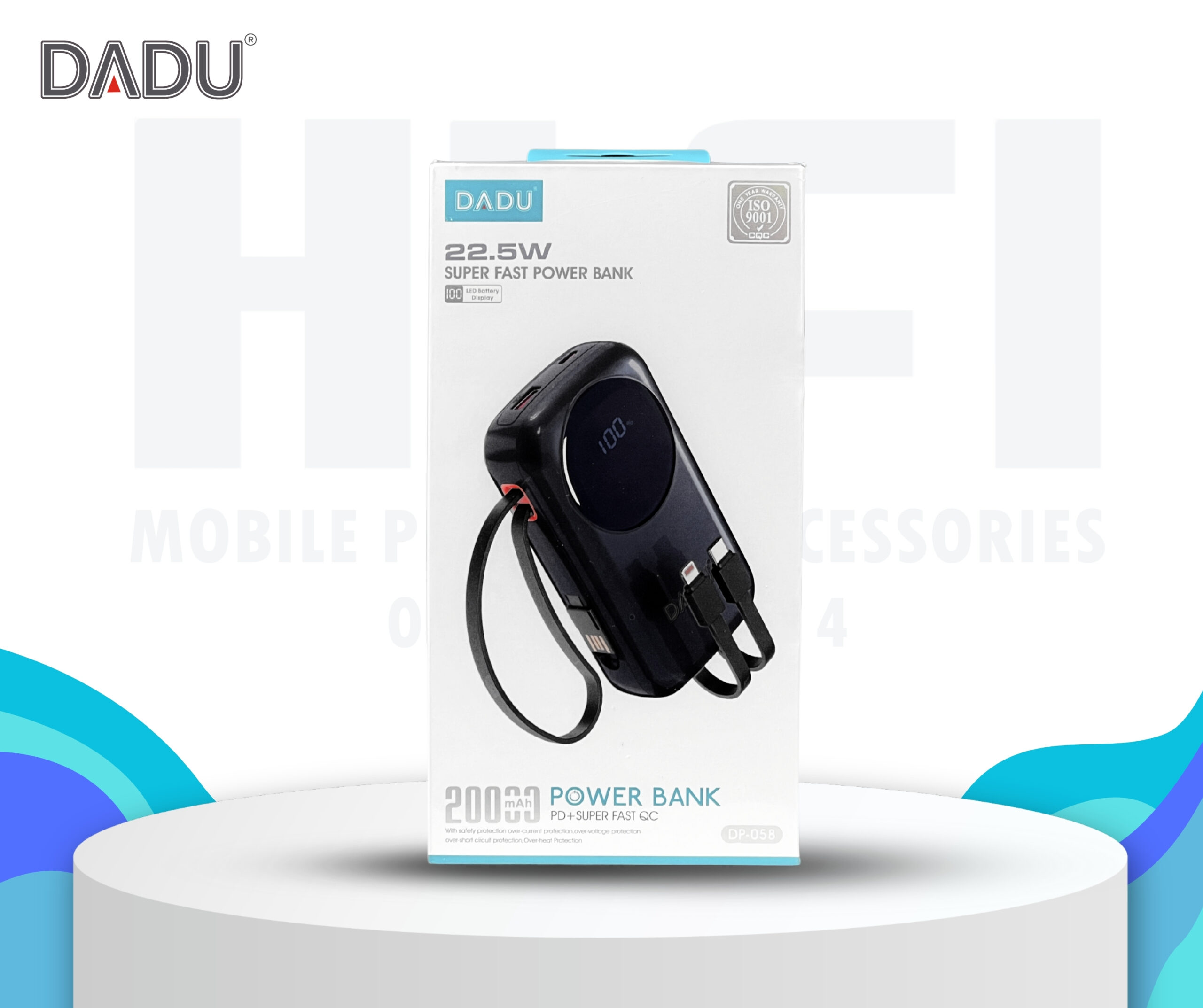 DADU DP-058 POWERBANK 20.000MAH 2USB-A 1 USB-C