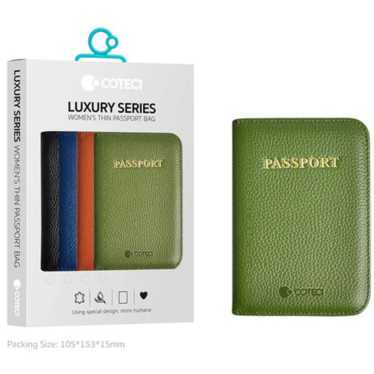 COTECI LUXURY SERIES (GENUINE LEATHER) WOMEN'S THIN PASSPORT CASE 14066