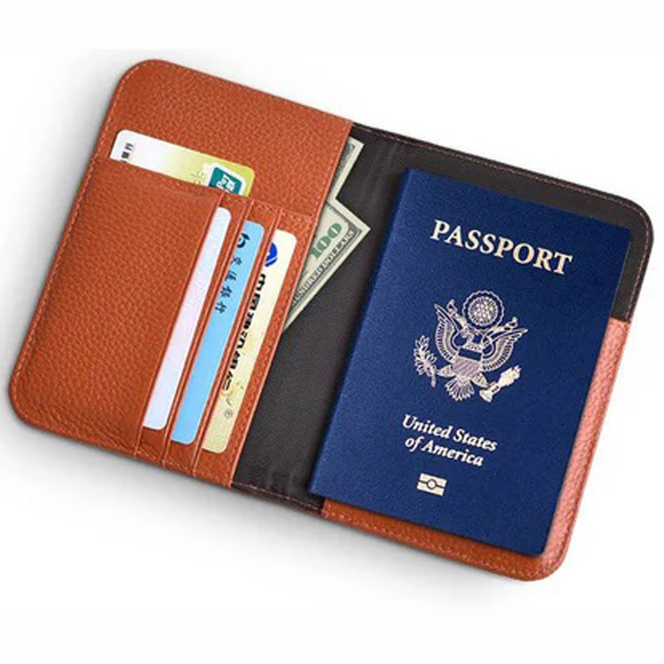 COTECI LUXURY SERIES (GENUINE LEATHER) WOMEN'S THIN PASSPORT CASE 14066 - Image 4