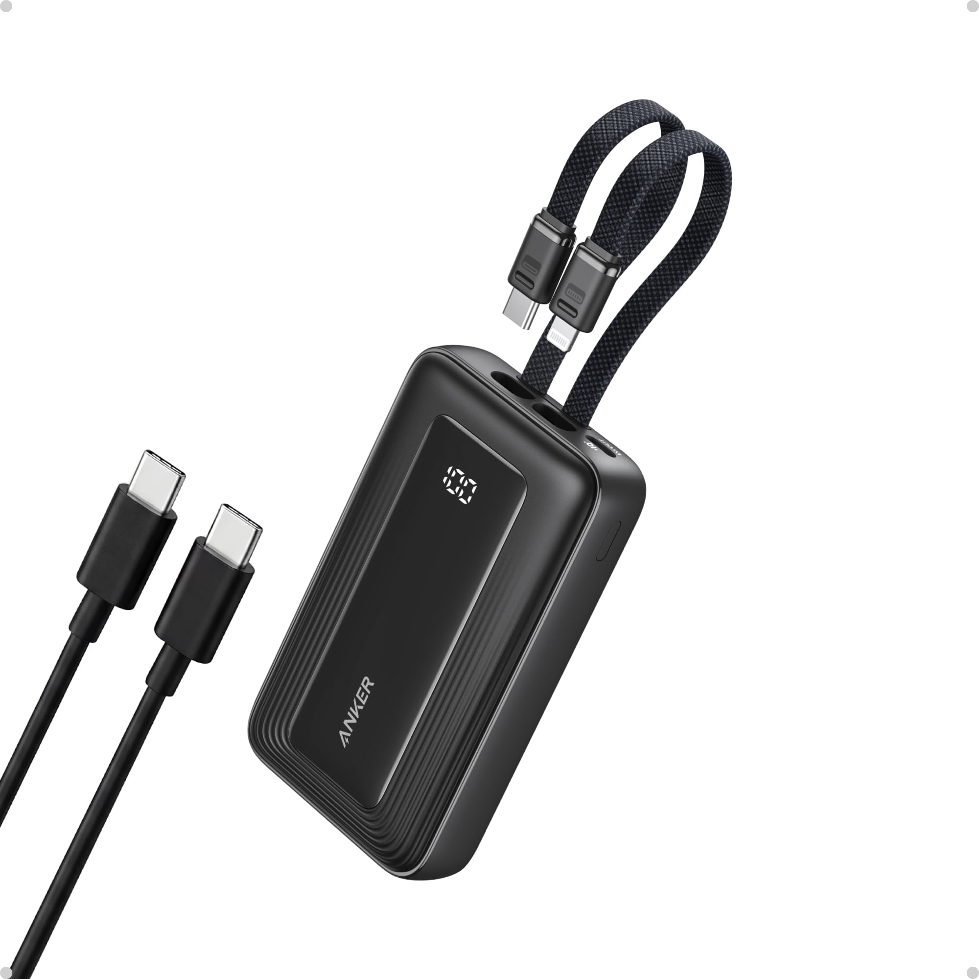 ANKER POWERBANK 20.000MAH 30W TYPE-C CABLE AND LIGHTNING CABLE ATTACHED A1681