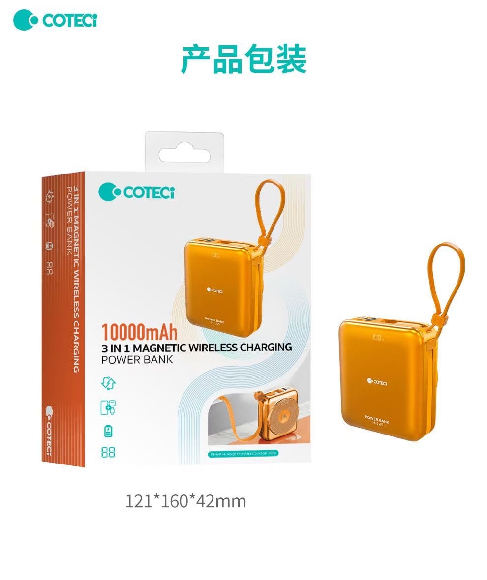 COTECI 3 IN 1 MAGNETIC WIRELESS CHARGING POWERBANK 10.000MAH IH-145