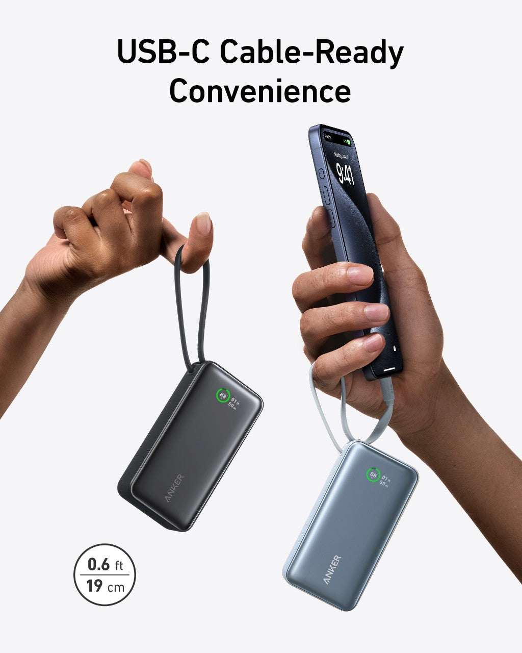 ANKER POWERBANK 30W BUILT-IN TYPE-C CABLE 10.000MAH A1259 - Image 4
