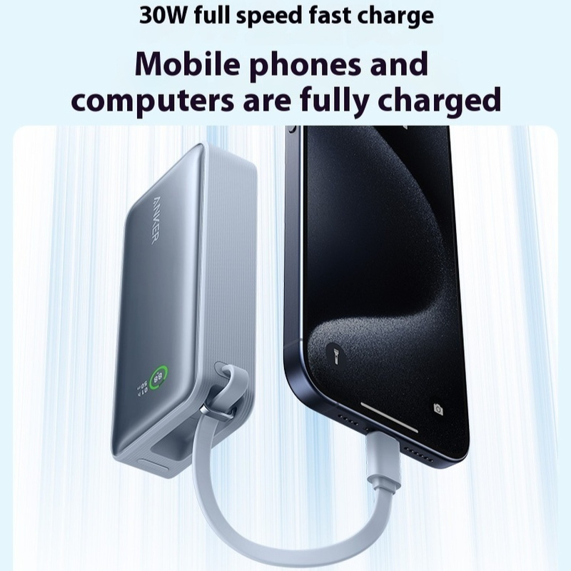 ANKER POWERBANK 30W BUILT-IN TYPE-C CABLE 10.000MAH A1259 - Image 2
