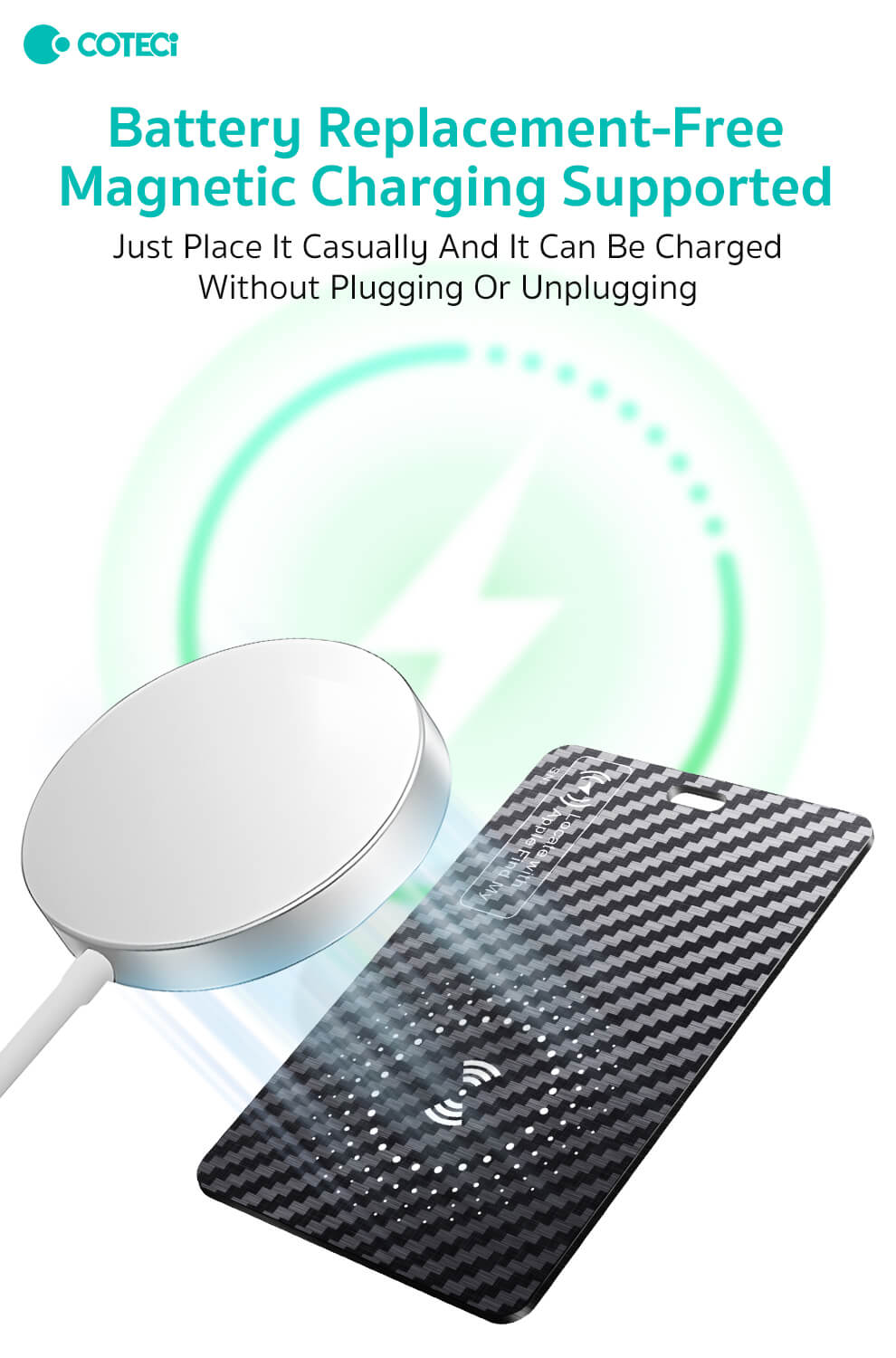 COTECI WIRELESS MAGNETIC CHARGING CARD ANTI-LOSS DEVICE OT-054/55 - Image 4