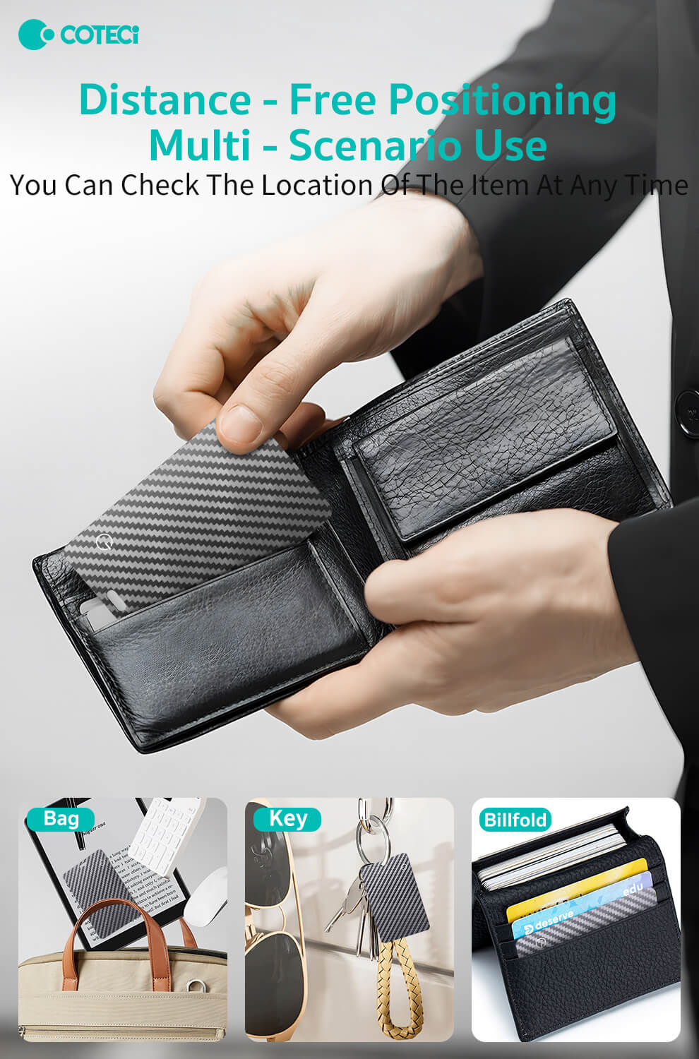 COTECI WIRELESS MAGNETIC CHARGING CARD ANTI-LOSS DEVICE OT-054/55 - Image 5