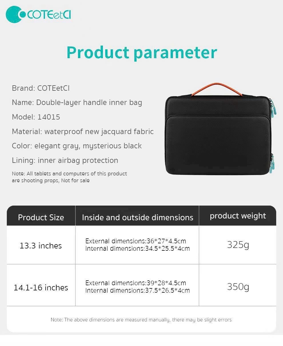 COTECI DOUBLE-LAYER HANDLE INNER BAG 14-15INCH 14015-L - Image 4