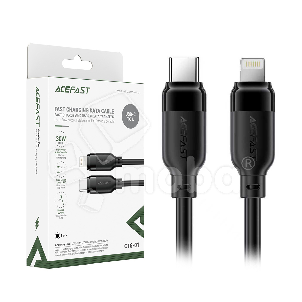 ACEFAST C16-01 TPU CHARGING DATA CABLE USB-C TO LIGHTNING - Image 2