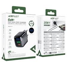 ACEFAST A116 PD35W GAN CHARGER USB-A/USB-C WITH DIGITAL DISPLAY - Image 2